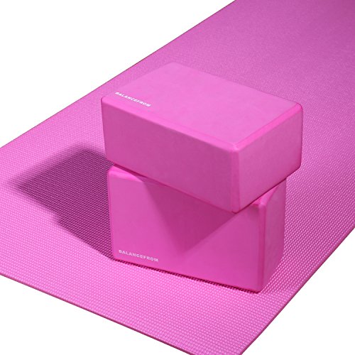 High-Density Yoga Block Set of 2 (Pink)