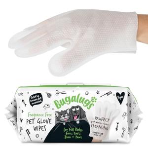 BUGALUGS Fragrance-Free Dog Grooming Glove Wipes