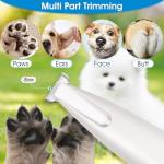 Rechargeable Waterproof Dog Paw Trimmer with LED Light