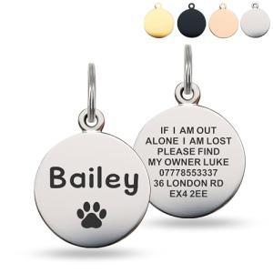 Personalized Stainless Steel Pet ID Tags - Silver