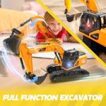 Remote Control Excavator for Kids 3-12
