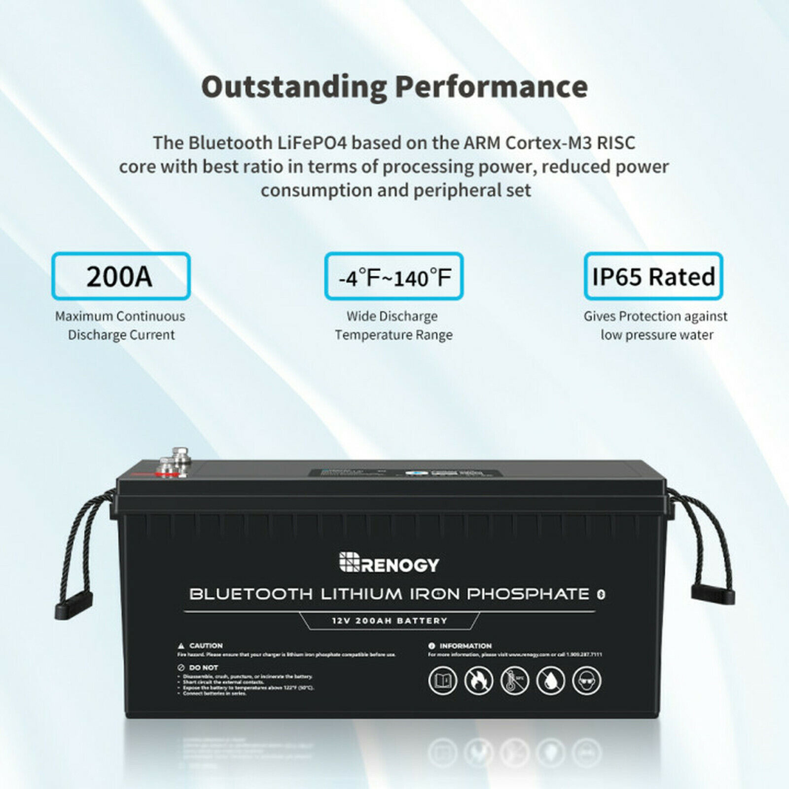 Renogy 12V 200Ah Bluetooth Lithium Battery for Solar