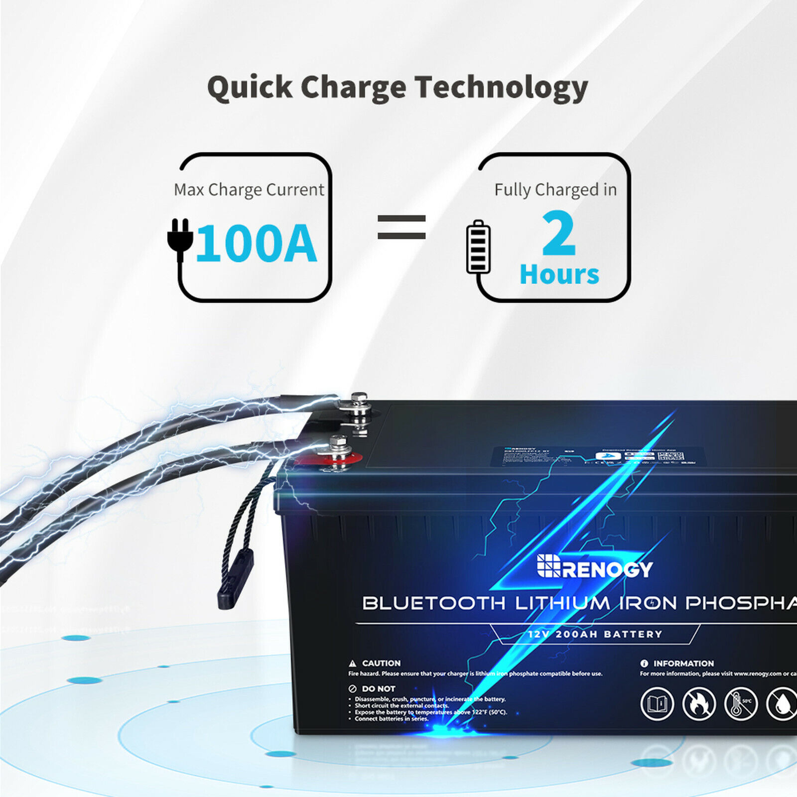 Renogy 12V 200Ah Bluetooth Lithium Battery for Solar