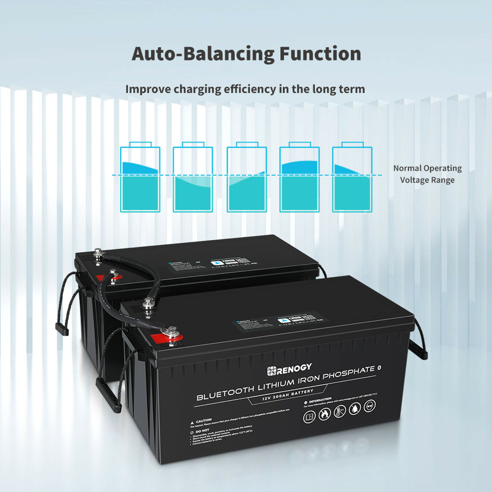 Renogy 12V 200Ah Bluetooth Lithium Battery for Solar