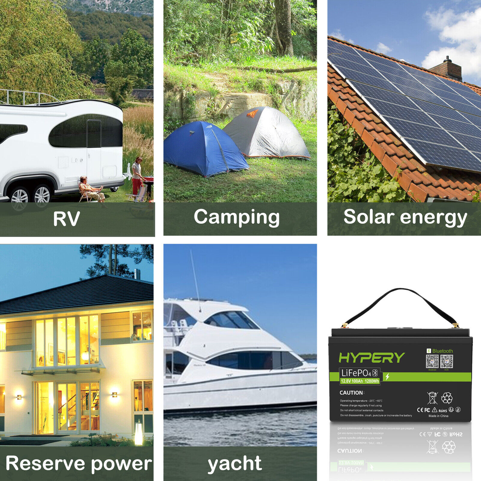12.8V 100Ah LiFePO4 Battery for Solar RV