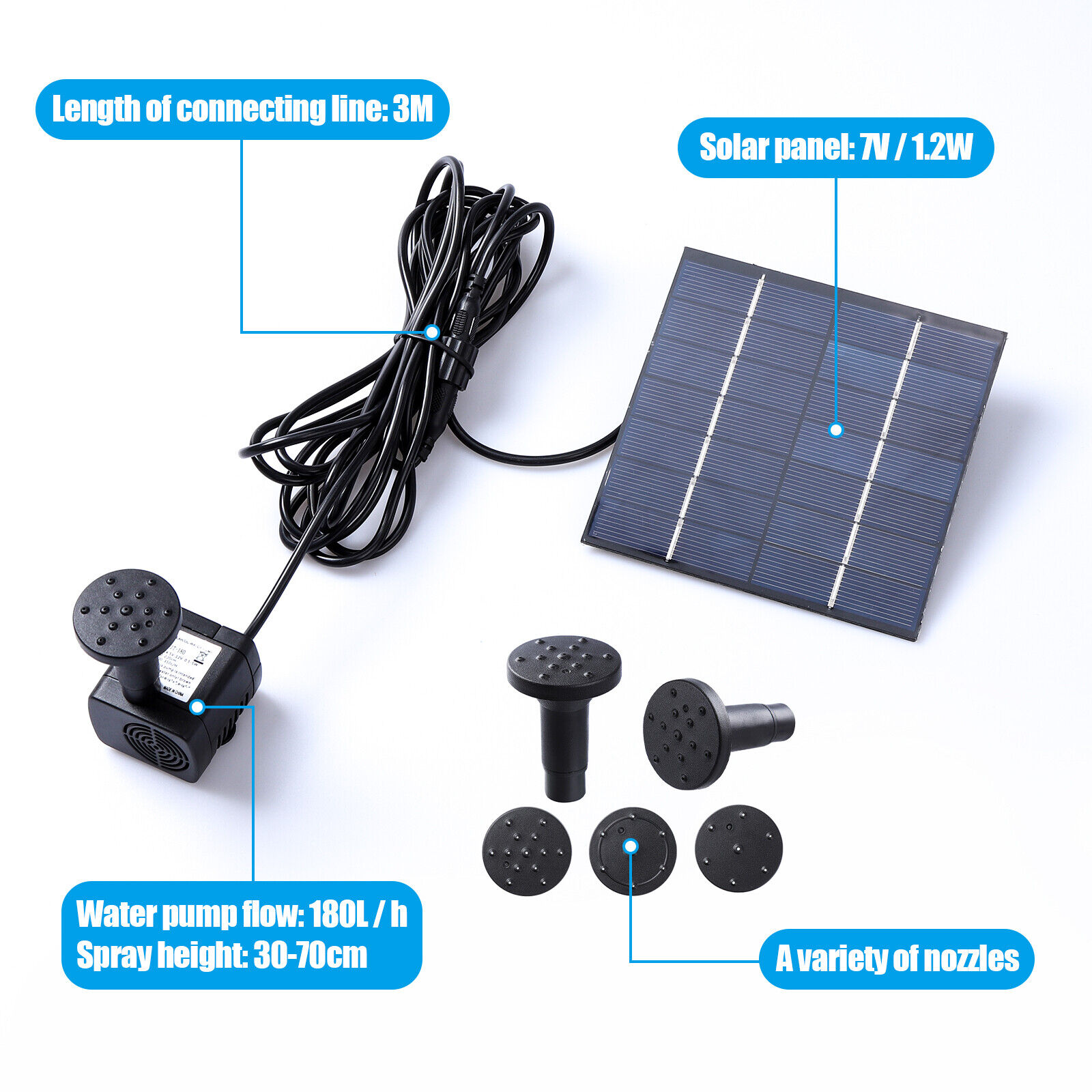 Solar Powered Water Feature Pump for Garden Pond