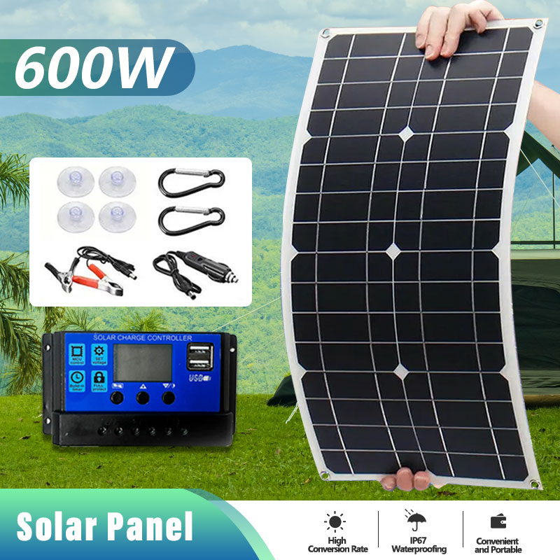600W 18V Single Crystal Solar Panel - Car RV