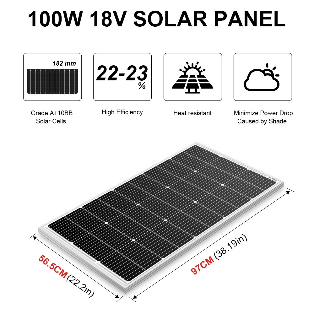 18V 100W 200W 400W Waterproof Solar Panel Set