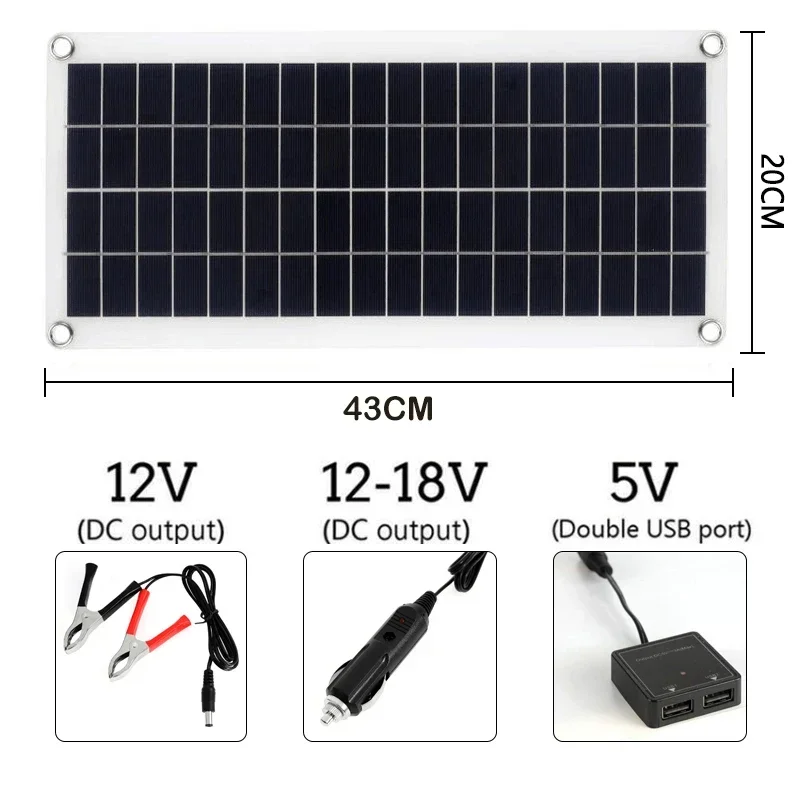 1000W 12V Solar Panel with Controller - Phone RV Car MP3 PAD Charger