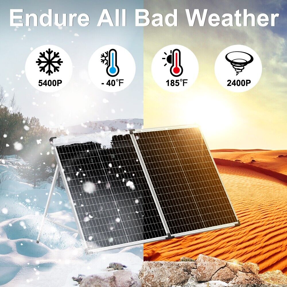 Dokio 100W Foldable Solar Panel for Car/Camper/RV/Home/Garden