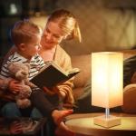 Wood Grain Table Lamp - Minimalist Nightstand Light