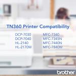 Brother TN360 Black High Yield Toner Cartridge