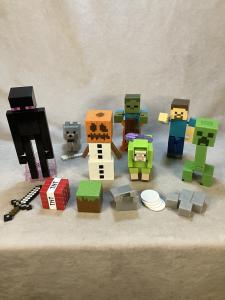 Set of 7 Large Minecraft Figures - Enderman, Steve, Creeper, More