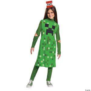 Girls' Creeper Costume for Minecraft Fun