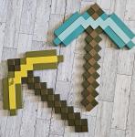 Minecraft Gold and Blue Diamond Pickaxe Set