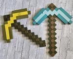 Minecraft Gold and Blue Diamond Pickaxe Set