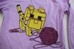 Minecraft Girls' Lilac Ocelot Long Sleeve Shirt