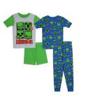 Minecraft 4-Piece Boys Shorts, T-Shirt, Pajama Set