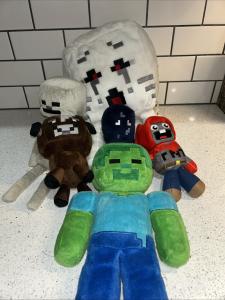 Set of 6 Minecraft Character Plushies