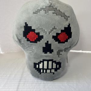 Minecraft Skull Plush Toy with Red Eyes