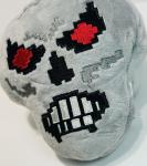 Minecraft Skull Plush Toy with Red Eyes
