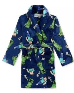 Minecraft Steve and Creeper Plush Bathrobe for Kids