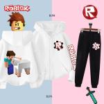 Minecraft Cartoon Hoodie and Pants Set for Kids