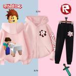 Minecraft Cartoon Hoodie and Pants Set for Kids
