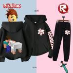 Minecraft Cartoon Hoodie and Pants Set for Kids