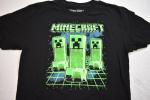 Minecraft Boys Creeper Grid Black T-Shirt