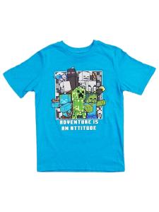 Minecraft Boys Blue Adventure Gamer T-Shirt