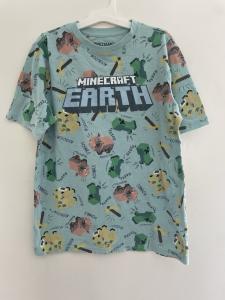 Minecraft Boys Mint Allover Print Short Sleeve Tee