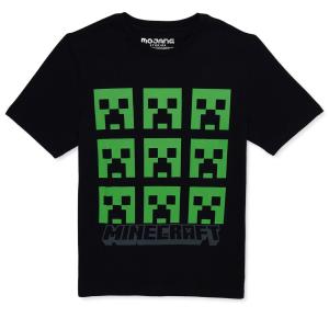 Minecraft Boys Creeper Faces Graphic T-Shirt