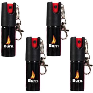 BURN Max Strength Pepper Spray Keychain 4 Pack
