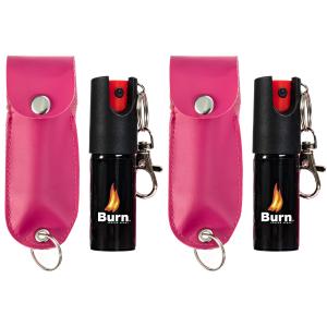 Pink BURN Pepper Spray Keychain - 2 Pack