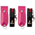Pink BURN Pepper Spray Keychain - 2 Pack
