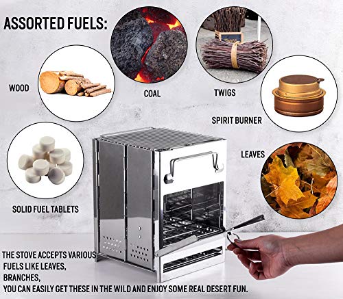 Wood Burning Camp Stove, Foldable Grill (Aluminum 1)