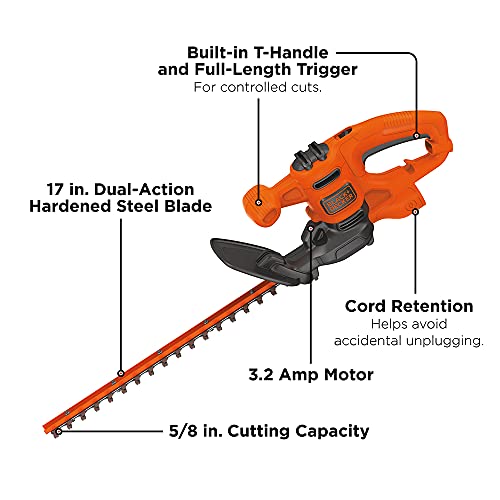 BLACK+DECKER 17" Electric Hedge Trimmer BEHT150