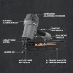 NuMax Pneumatic 21-Degree 3-1/2" Framing Nailer