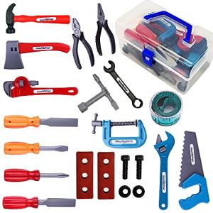 Kids 21-Piece Toy Tool Set with Storage Box