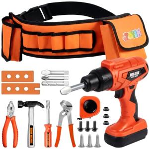 19-Piece Kids Tool Set with Electronic Drill