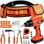 19-Piece Kids Tool Set with Electronic Drill