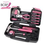 39-Piece Household Tool Set with Toolbox - Pink