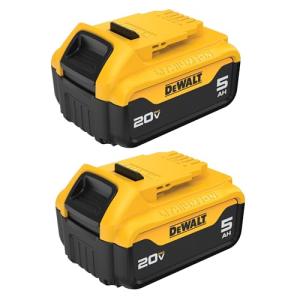 DEWALT 20V MAX XR 5Ah Lithium Ion Battery 2-Pack