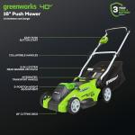 Greenworks 40V 16" Cordless Lawn Mower with Battery