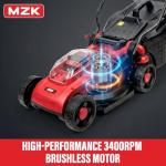 MZK 20V Brushless Cordless Lawn Mower with Batteries