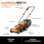 LawnMaster 24V Cordless 13-Inch Lawn Mower