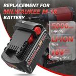 Abeden 4Pack 5.0Ah Replacement Milwaukee M18 Batteries