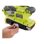 Ryobi BE319 6 Amp Portable 320 Feet / Minute Corded Belt Sander (3” x 18”) w/ Onboard Removable Dust Bag (Medium Grit Sanding Belt Included)