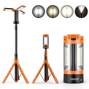 OGERY Rechargeable Cordless Camping Light with Tripod